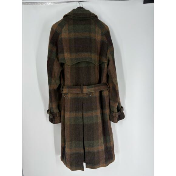 Ralph Lauren Purple Label Wool Belted Trench Coat Plaid Tartan Belt Men’s 40R - Picture 11 of 12